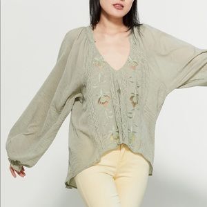 Free People Sivan Embroidered Blouse